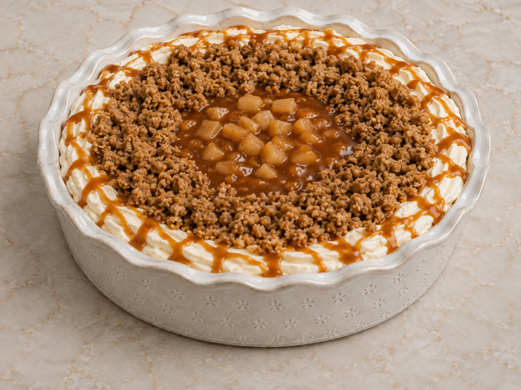 finished Caramel apple cheesecake dip cups