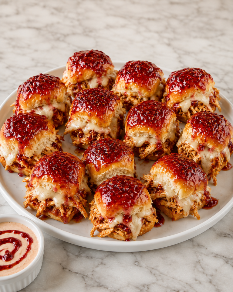 Raspberry Hot Honey Chicken Sliders